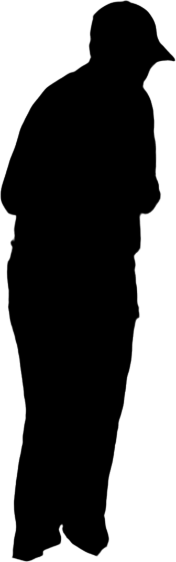 Silhouette of Alice Waltermire standing on the vintage filmstrip